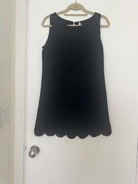 mittoshop Black Scalloped Hem Mini Shift Dress